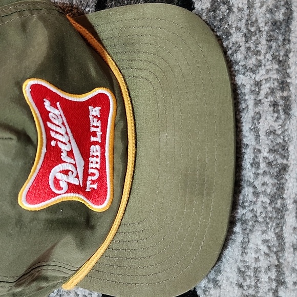 DRILLER TUHB LIFE HUMOROUS ADJUSTABLE ROPE HUNTER GREEN FLAT BILL CAP HAT - Picture 3 of 11